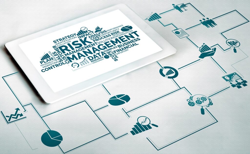 Tablet showcasing the risk management process