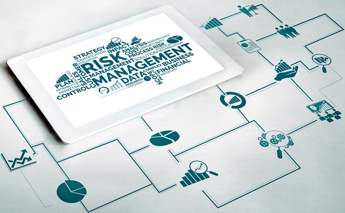 Tablet showcasing the risk management process