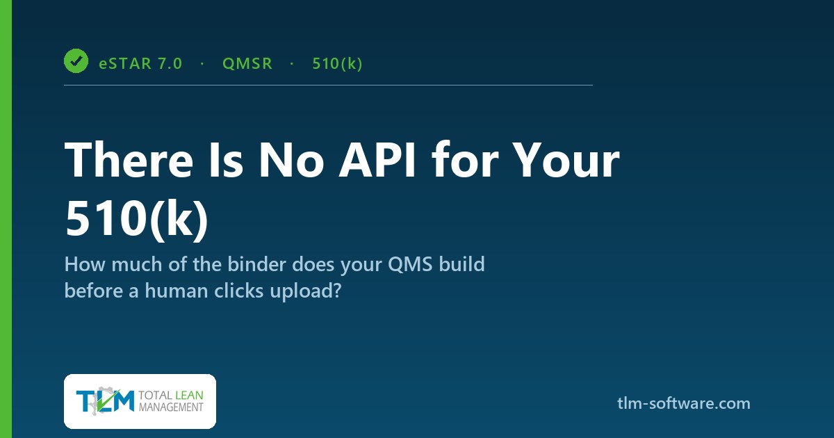 510(k) submission software and eSTAR: there is no FDA API